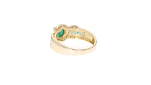 1.20 ct. t.w. Emerald and .24 ct. t.w. Diamond Ring in 14kt Yellow Gold
