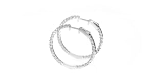 2.00 ct. t.w. Diamond Inside-Outside Hoop Earrings in 14kt White Gold. 1 18