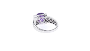 2.80 Carat Amethyst and .10 ct. t.w. CZ Ring in Sterling Silver