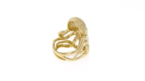 70 ct. t.w. White Topaz Octopus Cocktail Ring in 18kt Gold Over Sterling