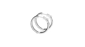 2.00 ct. t.w. Black Diamond Inside-Outside Hoop Earrings in 14kt White Gold. 78