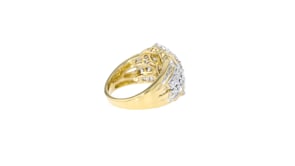 1.00 ct. t.w. Round and Baguette Diamond Ribbon Ring in 18kt Gold Over Sterling Silver
