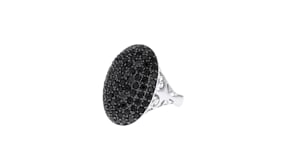 3.00 ct. t.w. Black Spinel Oval Ring in Sterling Silver