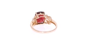 3.90 Carat Garnet and .15 ct. t.w. Diamond Ring in 14kt Rose Gold