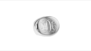 Italian Sterling Silver Oval Monogram Ring