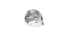 1.00 ct. t.w. Black and White Diamond Highway Ring in Sterling Silver