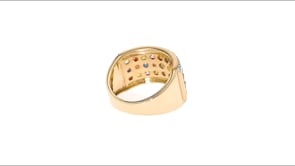 3.60 ct. t.w. Multicolored Sapphire and .21 ct. t.w. Diamond Ring in 14kt Yellow Gold