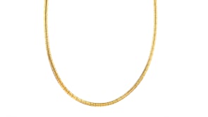 Italian 3mm 18kt Gold Over Sterling Silver Round Omega Necklace