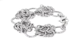 Italian Sterling Silver Byzantine and Textured Circle Bracelet