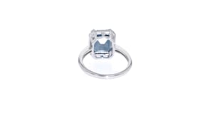 3.50 Carat London Blue Topaz Ring with Diamond Accents in Sterling Silver