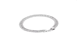 14kt White Gold Double-Oval Link Bracelet
