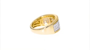 1.00 ct. t.w. Diamond Beaded-Edge Ring in 14kt Yellow Gold