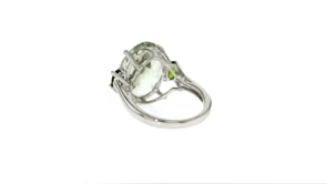 8.00 ct. t.w. Green Prasiolite and .40 ct. t.w. Diopside Ring in Sterling Silver