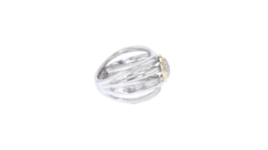 10 ct. t.w. Diamond Highway Ring in Sterling Silver with 14kt Yellow Gold