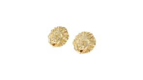 Italian 18kt Yellow Gold Lion Head Clip-On Earrings