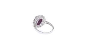 5.75 Carat Ruby and 1.20 ct. t.w. White Topaz Ring in Sterling Silver