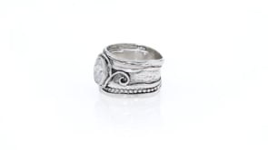 1.25 Carat CZ Scrollwork Ring in Sterling Silver