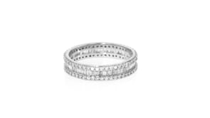 1.50 ct. t.w. Brilliant and Baguette-Cut Diamond Eternity Band in 14kt White Gold with Rhodium