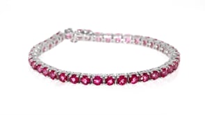 14.00 ct. t.w. Pink Topaz Tennis Bracelet in Sterling Silver