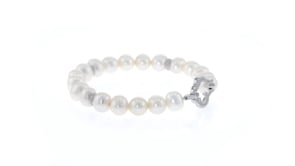 8-8.5mm Cultured Pearl and .13 ct. t.w. Diamond Bracelet