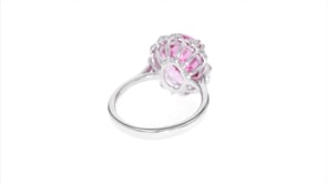 5.95 Carat Pink and White Topaz Ring in Sterling Silver