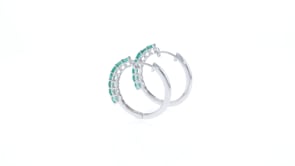 1.60 ct. t.w. Emerald Hoop Earrings in Sterling Silver. 78