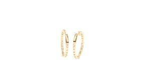 1.50 ct. t.w. Diamond Inside-Outside Hoop Earrings in 14kt Yellow Gold. 34