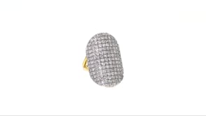 2.00 ct. t.w. Pave Diamond Oval Ring in Two-Tone Sterling Silver