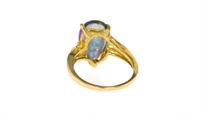 5.25 Carat Multicolored Topaz Ring with Diamond Accents in 14kt Yellow Gold