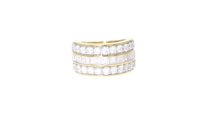 2.00 ct. t.w. Round and Baguette Diamond Ring in 18kt Gold Over Sterling