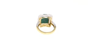 4.70 Carat Emerald and .40 ct. t.w. White Topaz Ring in 14kt Gold Over Sterling