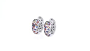 1.50 ct. t.w. Multicolored Sapphire Huggie Hoop Earrings in Sterling Silver