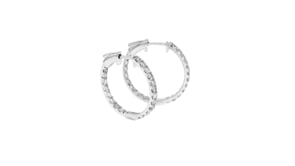 1.50 ct. t.w. Diamond Inside-Outside Hoop Earrings in 14kt White Gold. 34