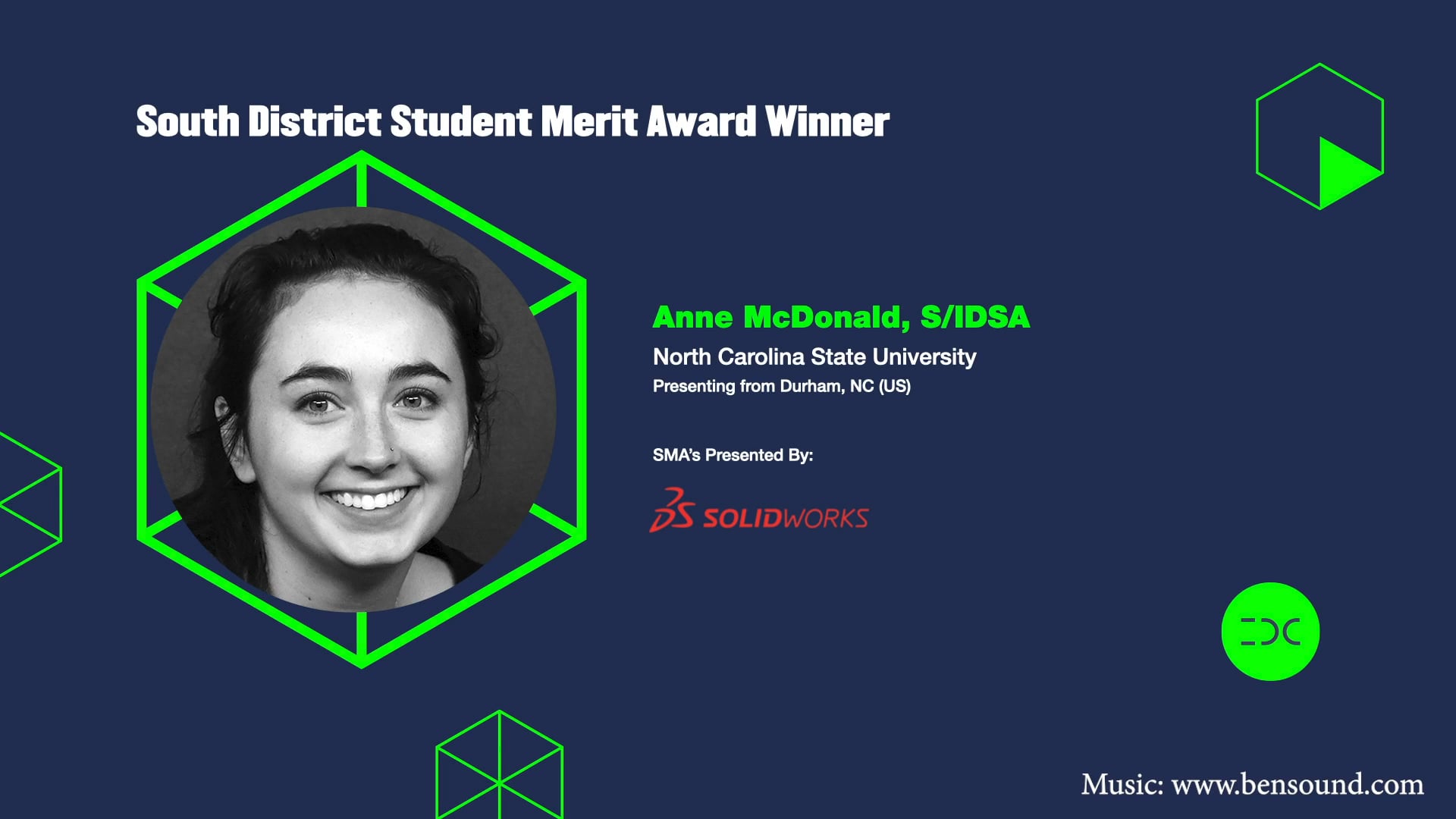 IDC 2020 - Anne McDonald - South District Student Merit Award Winner