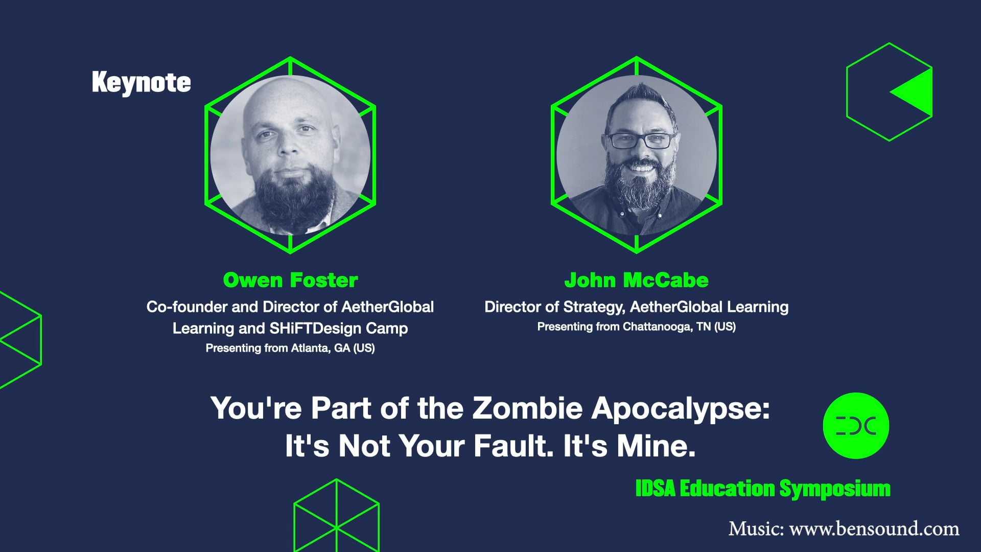 IDC 2020 - Owen Foster & John McCabe - You're part of the Zombie Apocalypse: It's not your fault. It's mine.