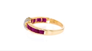 1.40 ct. t.w. Ruby X Ring with Diamond Accents in 14kt Yellow Gold