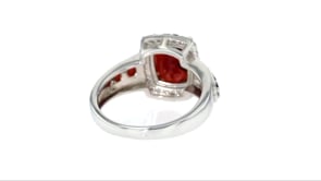 3.70 ct. t.w. Garnet and .30 ct. t.w. White Zircon Ring in Sterling Silver