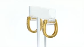 25 ct. t.w. Diamond Oval Hoop Earrings in 18kt Gold Over Sterling. 12