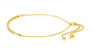 33 ct. t.w. Bezel-Set Diamond Bolo Bracelet in 18kt Gold Over Sterling