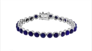 Lapis Tennis Bracelet in Sterling Silver