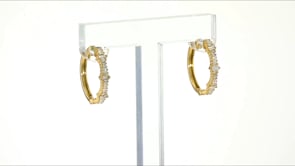 30 ct. t.w. Diamond Baguette Hoop Earrings in 14kt White Gold. 58