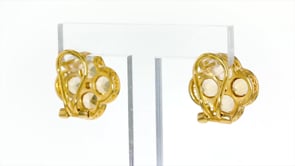 3.30 ct. t.w. Citrine and .50 ct. t.w. White Topaz Floral Earrings in 18kt Gold Over Sterling