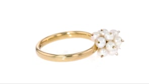 3-3.5mm Cultured Pearl Cluster Ring in 14kt Yellow Gold