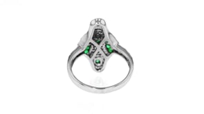 35 ct. t.w. Diamond and .30 ct. t.w. Emerald Ring in 18kt White Gold
