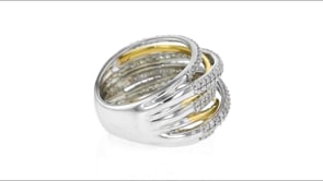 1.50 ct. t.w. Diamond Highway Ring in Sterling Silver and 14kt Yellow Gold