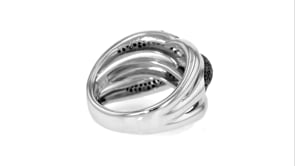 50 ct. t.w. Black Diamond Crisscross Ring in Sterling Silver
