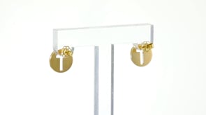 Italian 14kt Yellow Gold Cut-Out Cross Stud Earrings