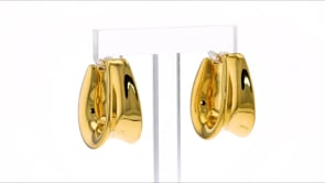 Italian Andiamo 14kt Yellow Gold Curved Hoop Earrings. 1