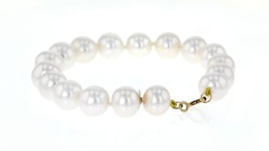 9.5-10.5mm Cultured Pearl Bracelet in 14kt Yellow Gold