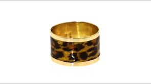 Italian Leopard-Print Enamel Ring in 14kt Yellow Gold